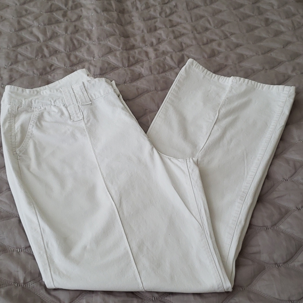 BOOTCUT JEANS, WHITE, SIZE 14